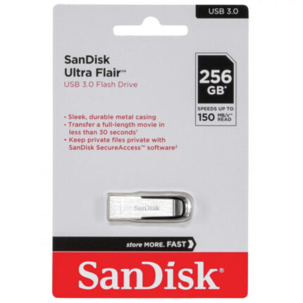 sandisk flash drive 256gb cruzer ultra flair usb 30 150mb s sdcz73 256g g46 1 600x600 1